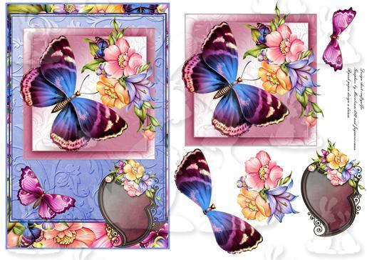 Flora and butterfly card front