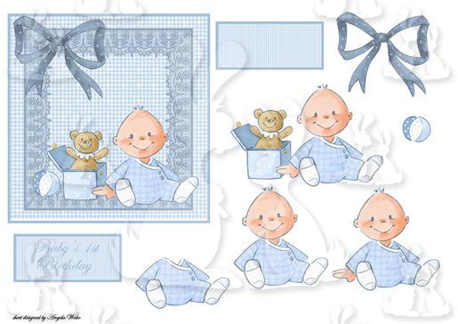 baby boy with ted in the box
