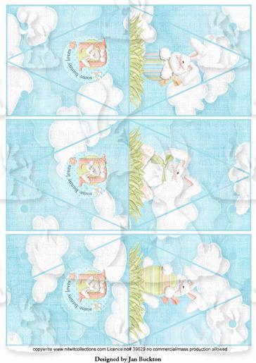 Easter Bunny Triangular Gift Boxes - Blue copy