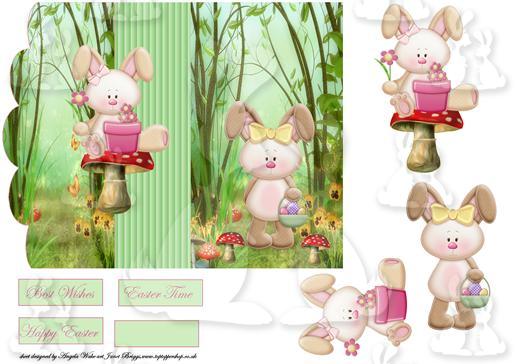 Easter bunnies wood