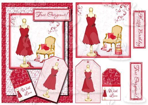 Tres Gorgeous Red A5 + decoupage