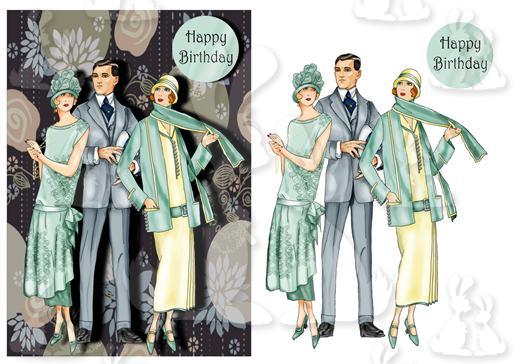 Art Deco Birthday + decoupage