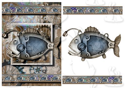 Steampunk Mechanical Fish A5