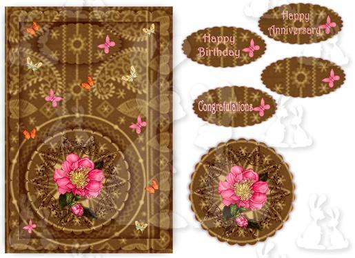 A5 card (Pink Rose No1)