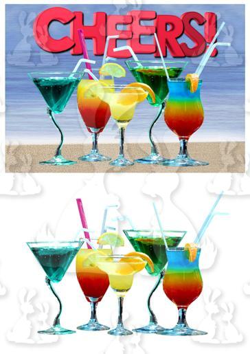 CHEERS! - cocktails A5 + decoupage