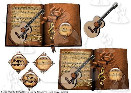 Music book card topper