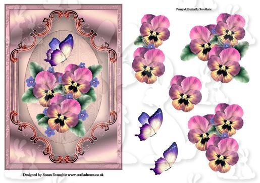 Pansy & Butterfly Scrollerie