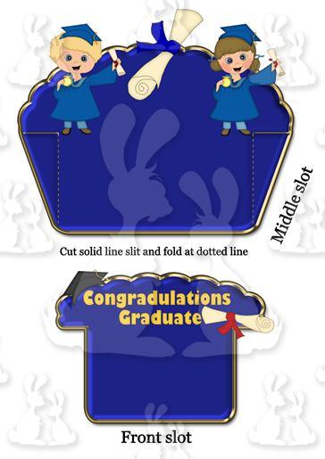 Graduation shelf card Front and middle