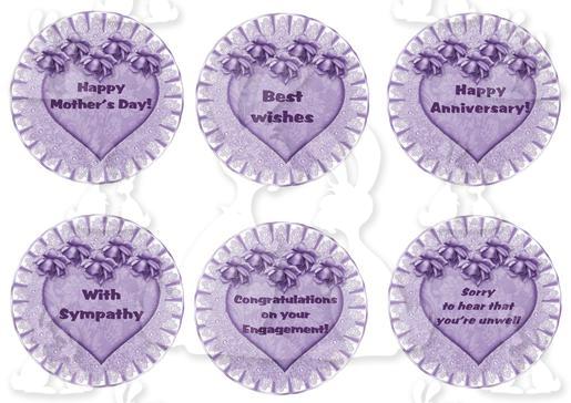 6 assorted card toppers