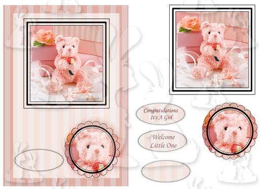 A5 card (Baby Girl No 1a)
