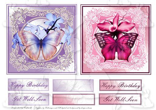 Butterfly toppers Get well soon/Happy Birthday