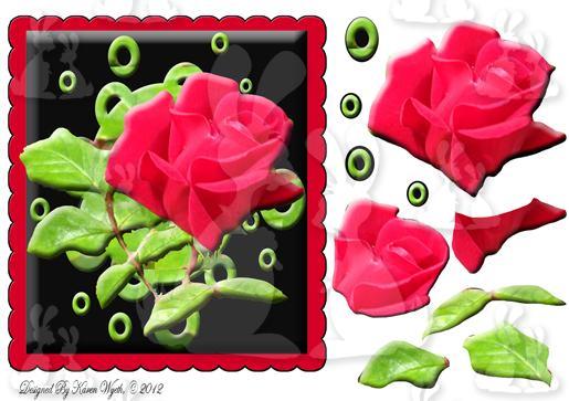 Vibrant Scalloped Red Rose