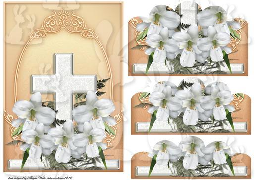 Easter cross and lilies