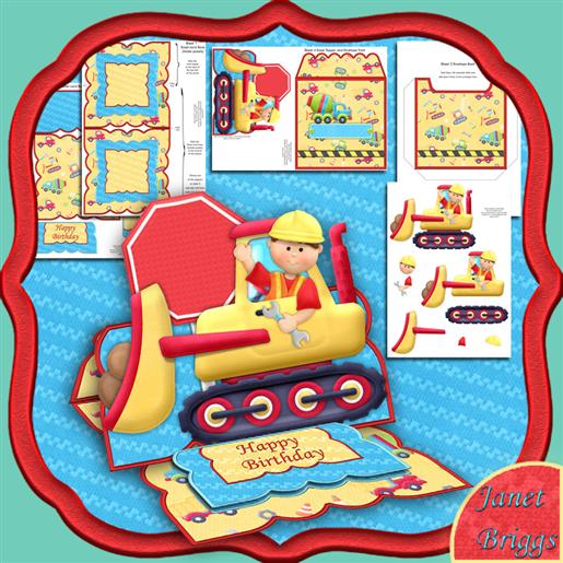 DIGGER Easel Card Kit Add any age sheet 5
