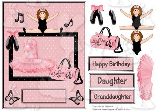 Ballet girl frame card front