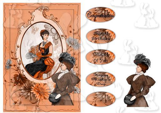 A5 card (Victorian Ladies No3)