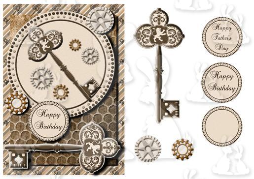 Steampunk Cogs & Keys A5