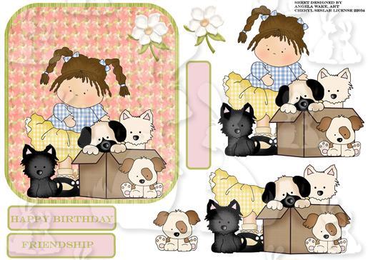 Forever friends card front and decoupage