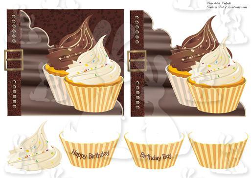 Chocolate cup cakes Topper/Card front