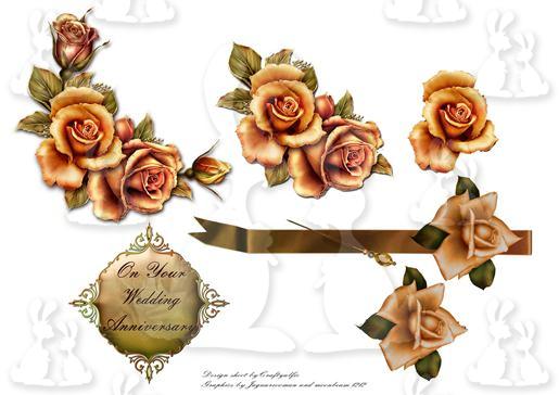 Book style Wedding Anniversary decoupage