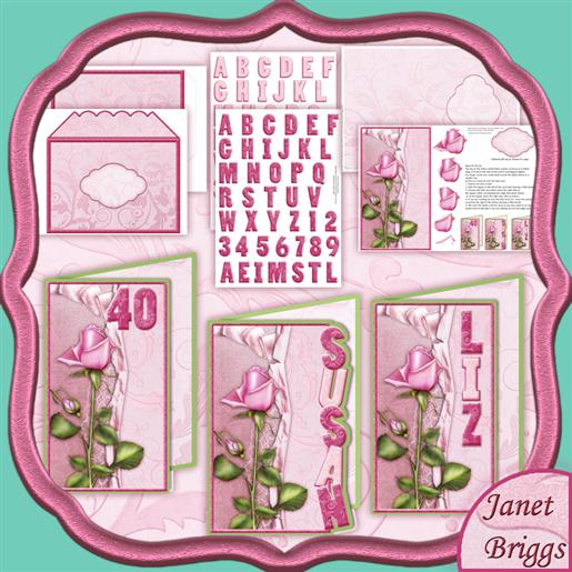PINK ROSE Over the Side Word Kit sheet 1