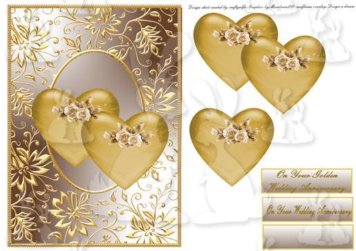 Hearts On Gilded Gold frame