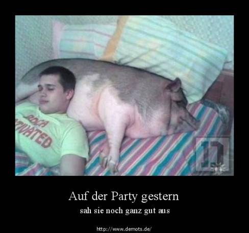 Auf der Party gestern