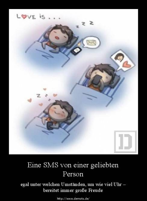 Eine SMS von einer geliebten Person