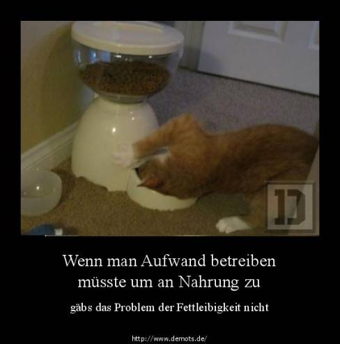 Wenn man Aufwand betreiben müsste um an Nahrung zu gelangen