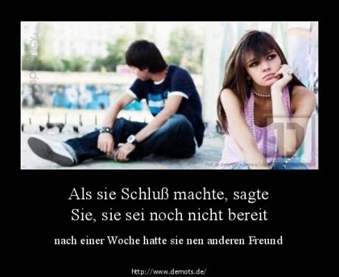 Als sie Schluß machte, sagte Sie, sie sei noch nicht bereit für eine Beziehung