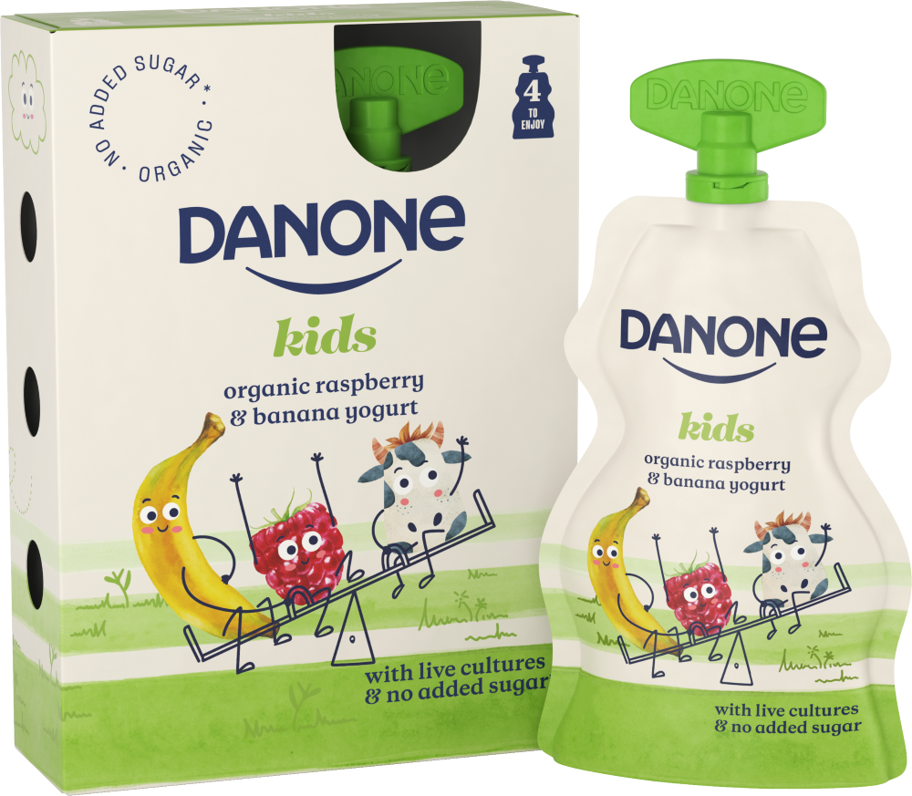 Our products, all with no added sugar or sweeteners Danone Yogurt