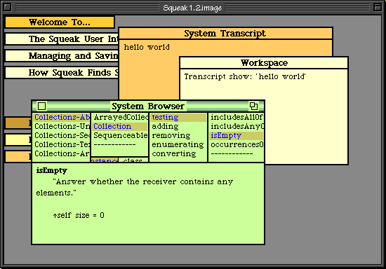 Ah, the old Smalltalk days. Source: Basic Aspects of Squeak and the Smalltalk-80 Programming Language