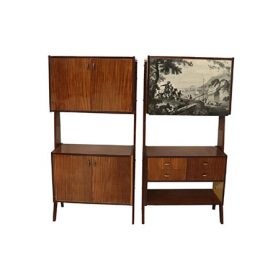 Set 2 60s wooden bookcases - Deesup