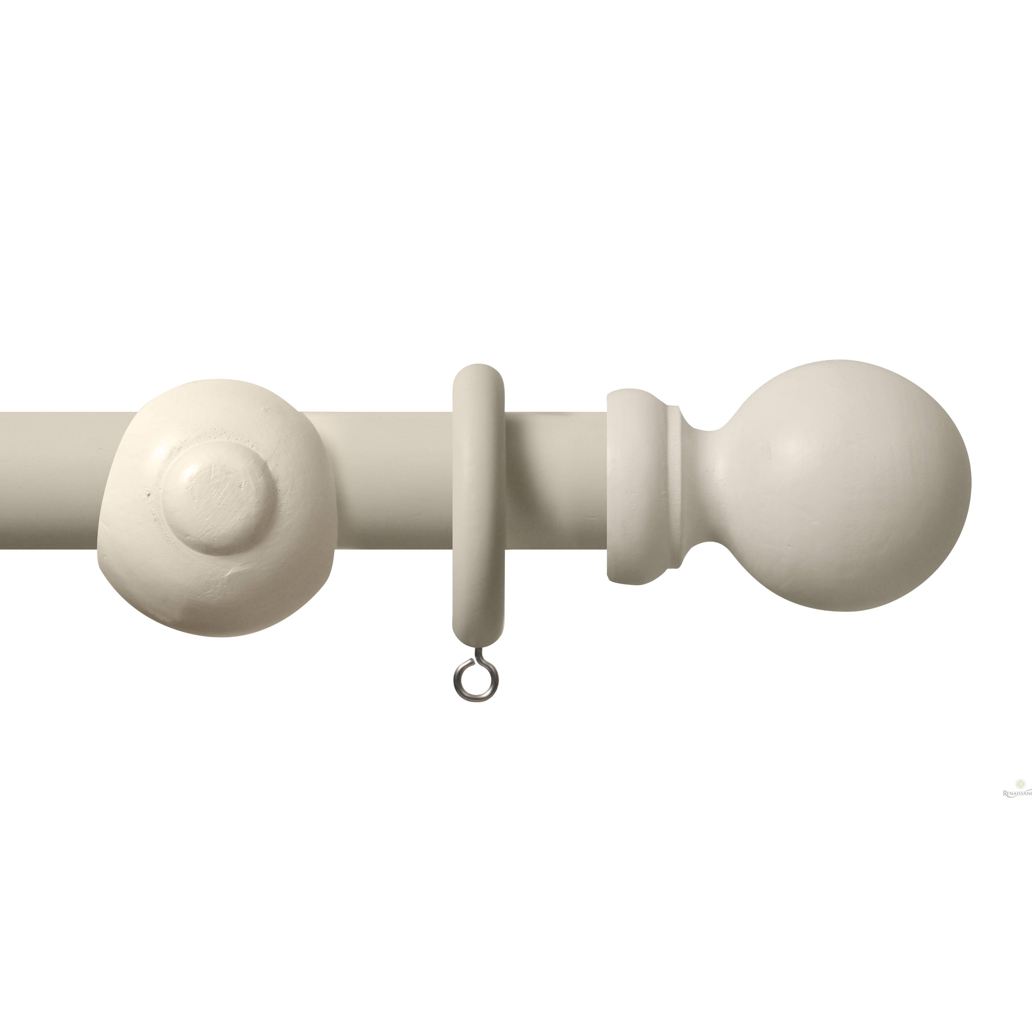 Cream 28mm Wooden Curtain Pole Kit Curtain Poles