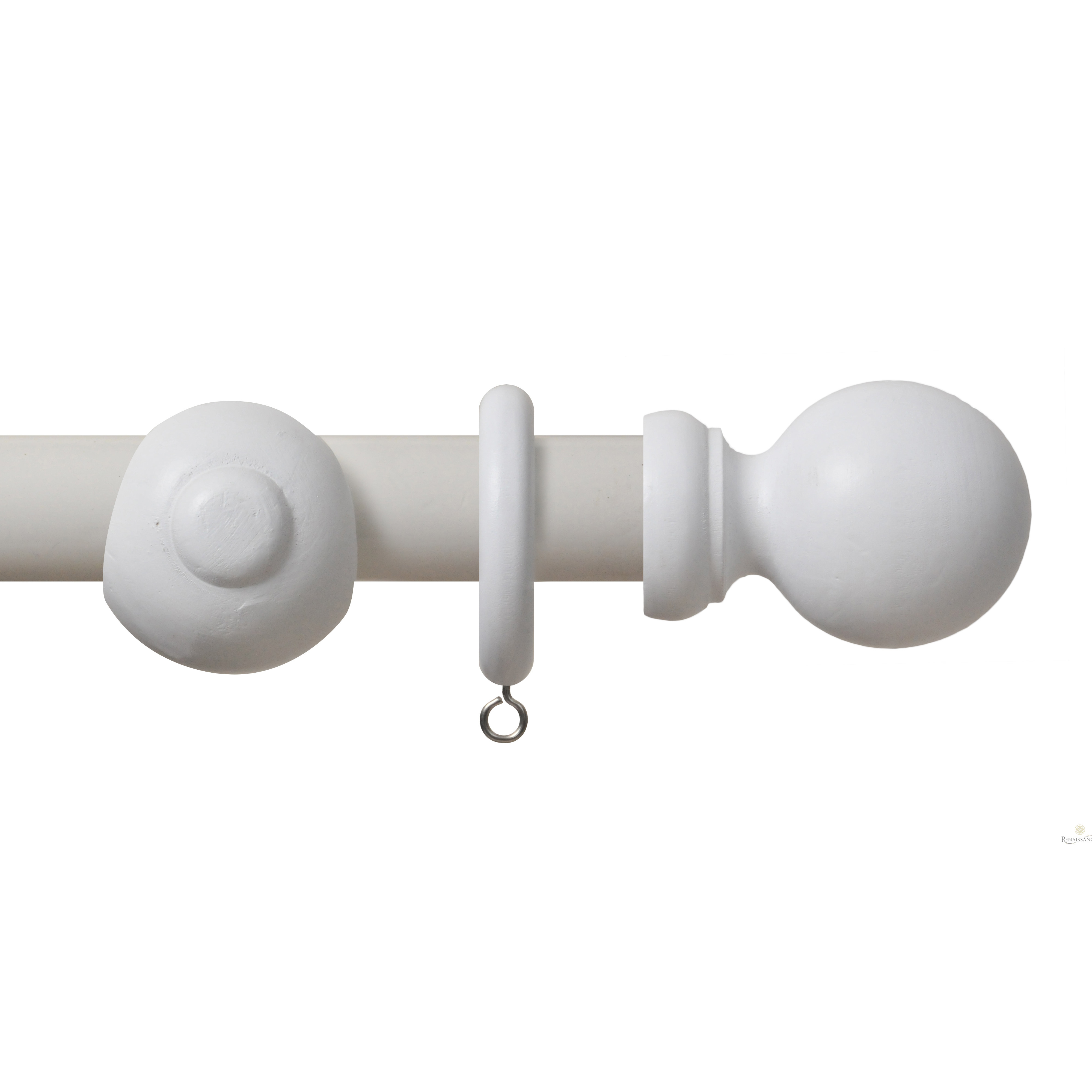 White 28mm Wooden Curtain Pole Kit Curtain Poles