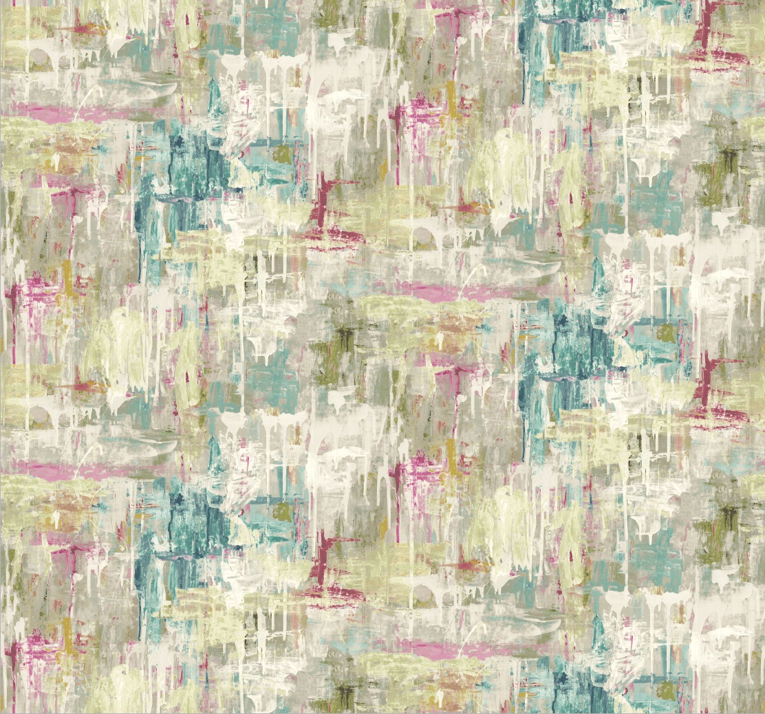 Abstract Teal fabric Verdant Edinburgh Weavers