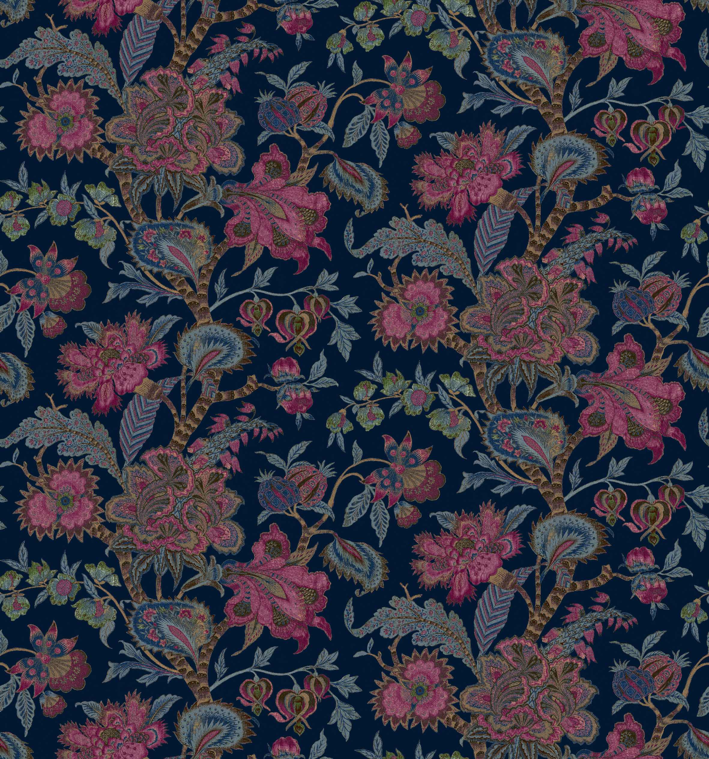 Bombay Navy fabric Florals Arley House