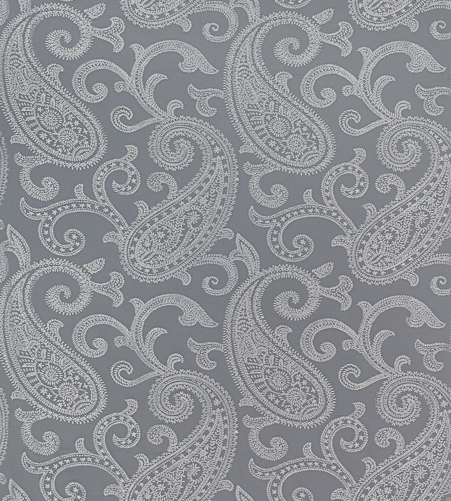 Bradford Paisley Grey fabric Natural Glimmer Anna French