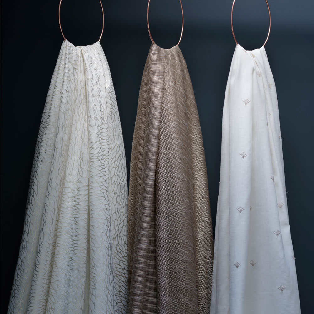 Corallino Sheer Champagne Gold Fabric Lusso Sheers Clarke