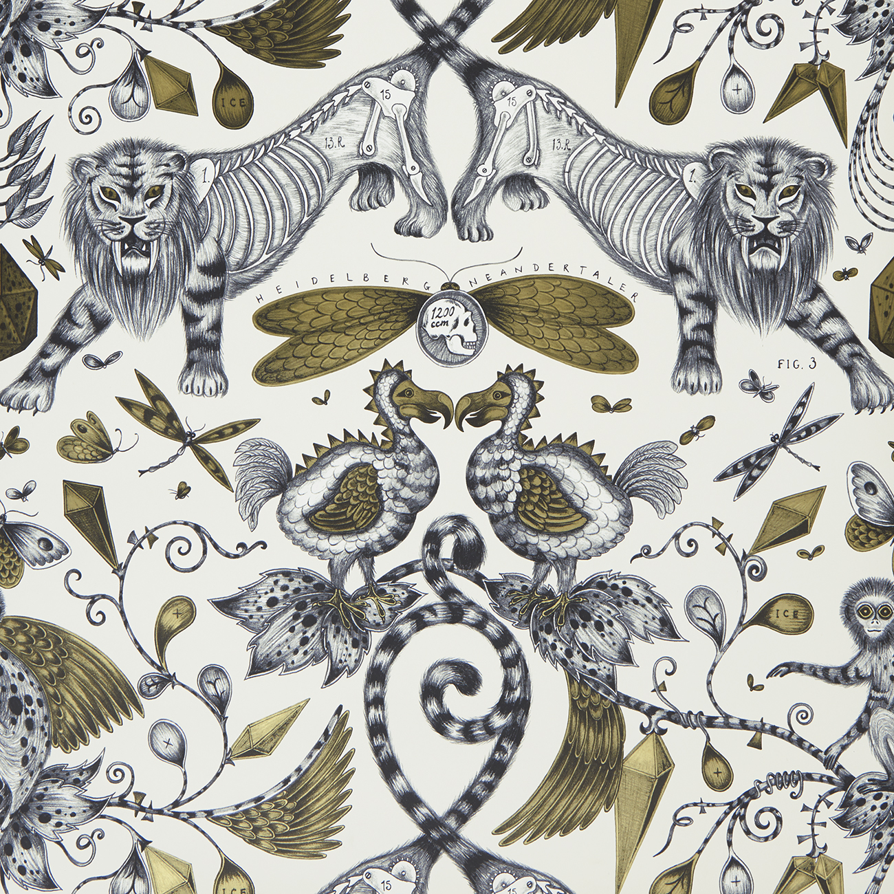 Extinct Gold Wallpaper Animalia Clarke Clarke