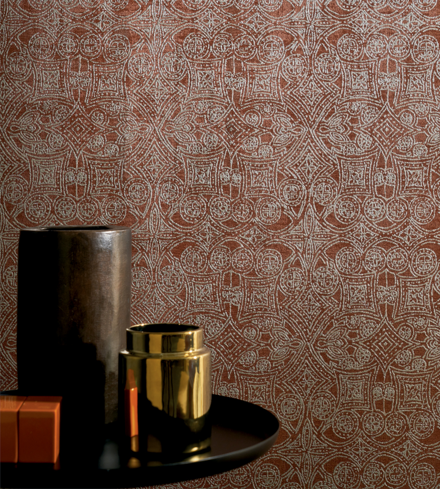 Jali - Terracotta wallpaper | Mansour | Casamance
