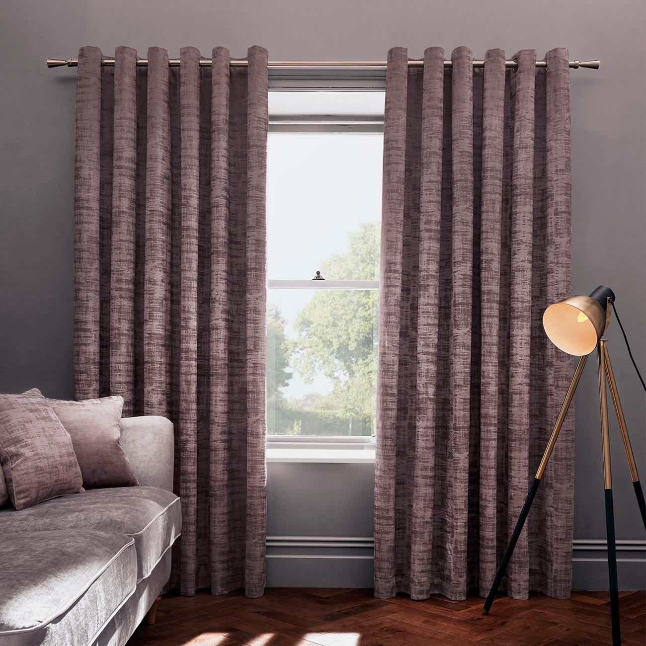 Naples Heather Eyelet Curtains Studio G Readymade Curtains