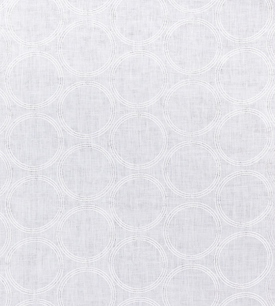 Marbella Circle Embroidery White fabric Natural Glimmer Anna French