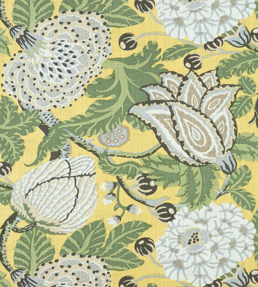 Mitford Yellow fabric Paramount Thibaut