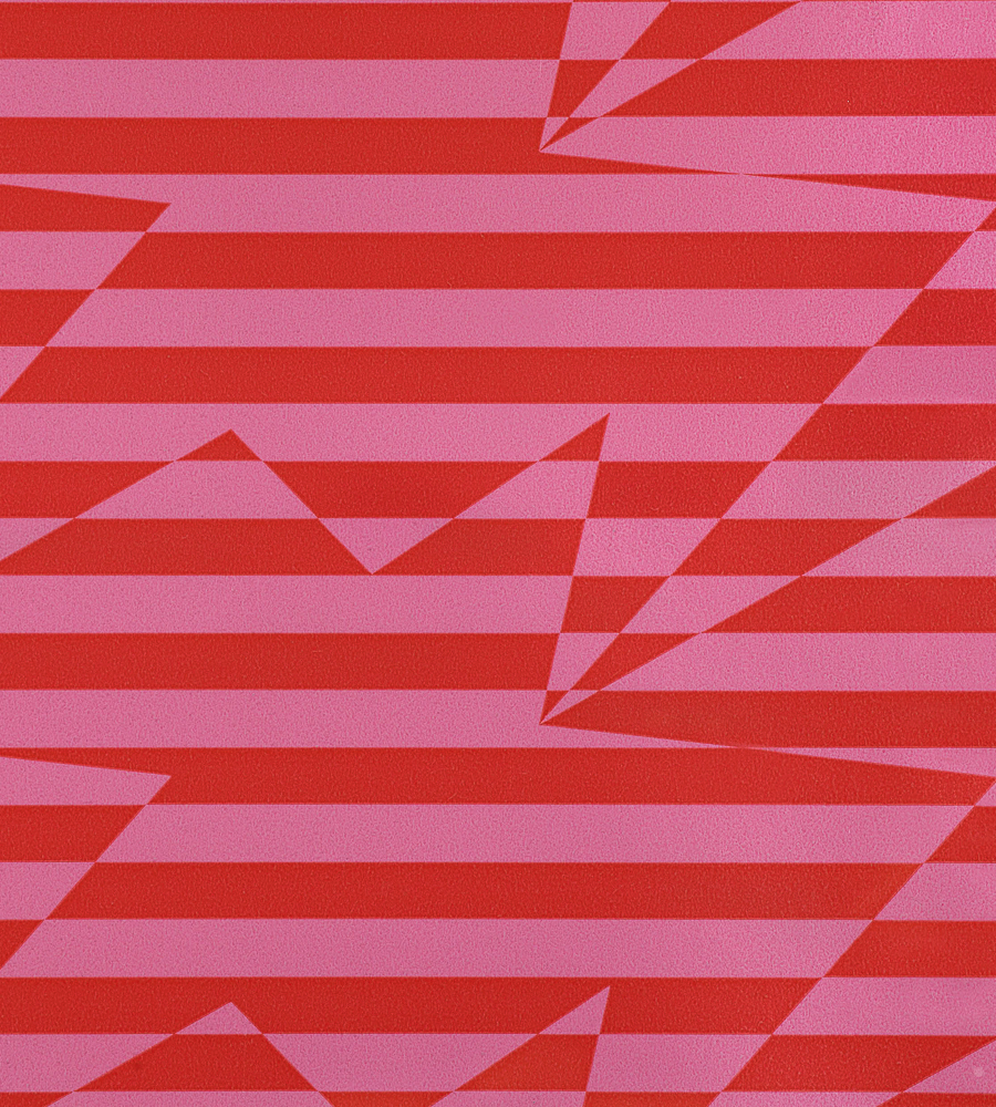 Stripey Zig Zag Birds Crimson wallpaper Eley Kishimoto Kirkby Design