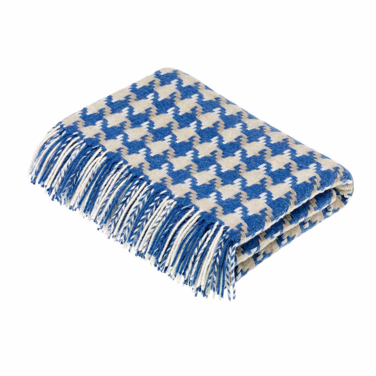 Houndstooth Aqua/Camel Throw Bronte by Abraham Moon Throws