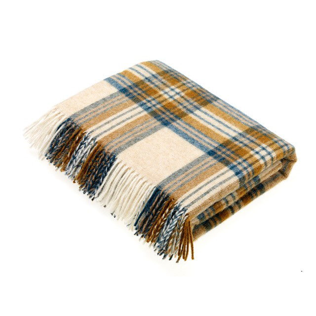 teal and gold throw