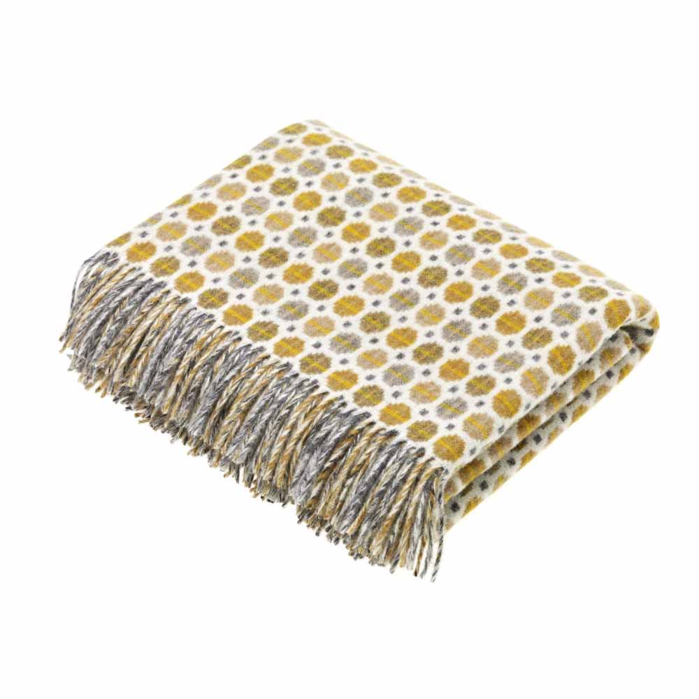 grey and gold throw