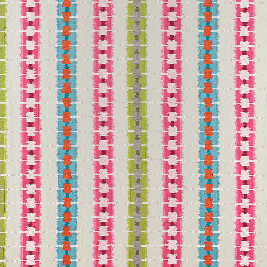Sri Lanka Embroidery Pink fabric Trade Routes Fabric Thibaut
