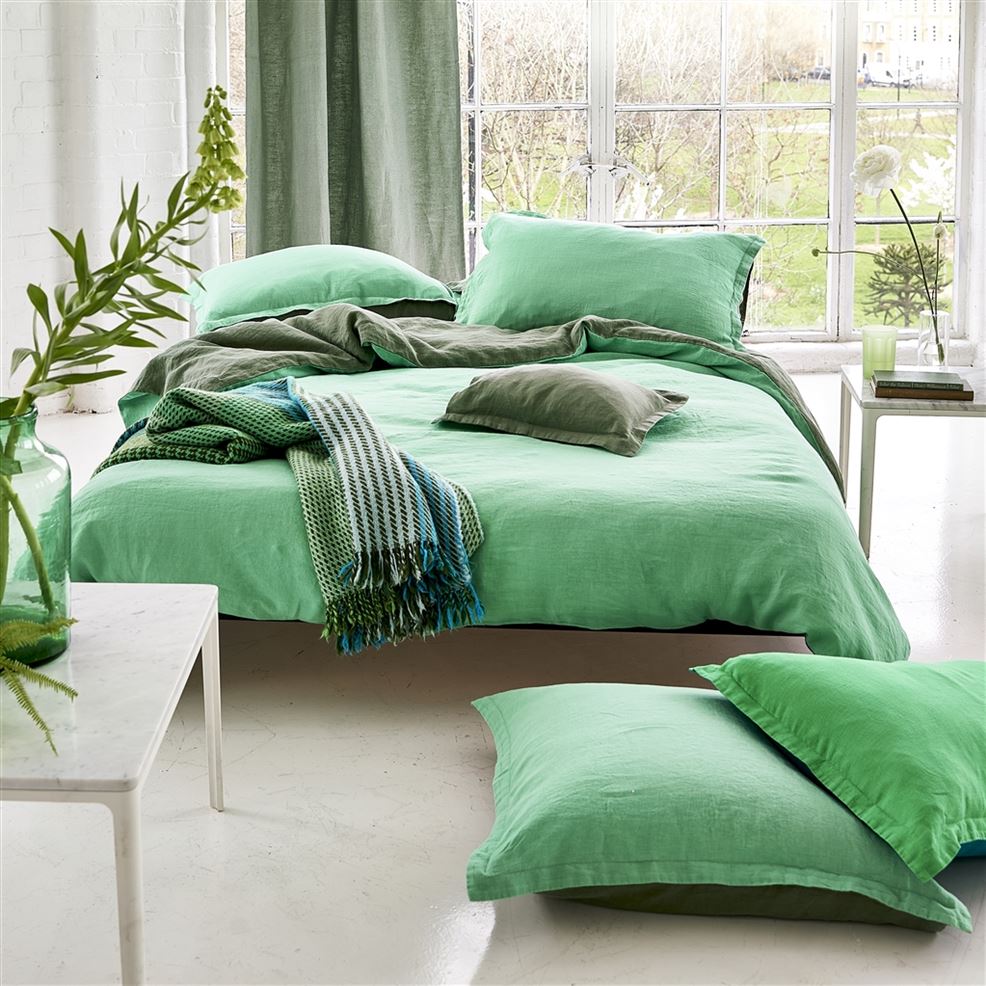 Biella Pale Jade & Oilve Duvet Cover